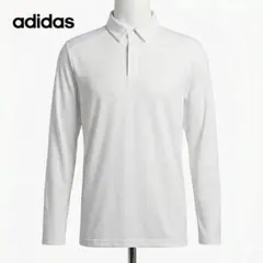 adidas アディダス 長袖 ポロシャツ ホワイト XL サイズ スポーツ