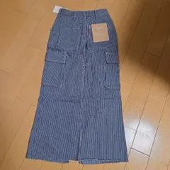 ストライプカーゴポケットロングスカート