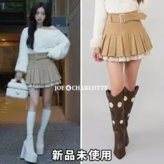 ダーリッチ darich ダブルプリーツミニスカート BEG ベージュ S