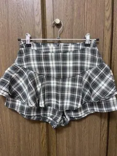 GRL チェック柄フリルスカートパンツ[ks006] L