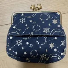 AYANOKOJI 星と月のプリントがま口ポーチ