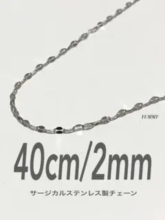 【ペタルチェーンネックレス 2mm 40cm】ステンレス a68