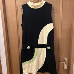 こ*ん様 カラーブロック ノースリーブ 60’s モッズ風　ワンピース　レトロ