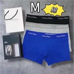 ブルー綿 M 新品 黒 グレー 3枚セット カルバンクライン ローライズ 前閉じのサムネイル
