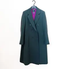 ポールスミス　Paul Smith ロングウールコート　ダークグリーン　美品40