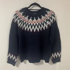 【美品】サマンサモスモスブルー　ノルディックセーター　ネイビー ニット