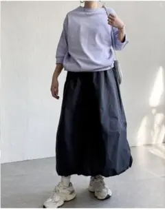 LBC 撥水バルーンドロストスカート　チャコールグレーMサイズ