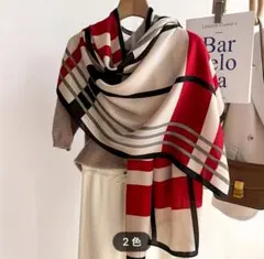 秋冬春用 プラッドカラー ブロック ウォームスカーフ ストール　通気性ネック