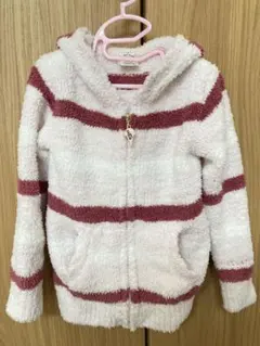 ジェラートピケ キッズ　フリース フード付きガウン Sサイズ