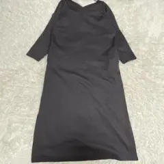 UNTITLED ダークグレー　ロングワンピース ポケット　七分袖　美品