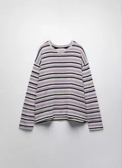 美品‼️ZARA ストライプ 長袖ニット　Mサイズ