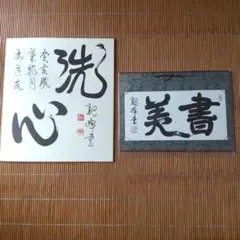 海部俊樹 書道作品 色紙 水 - メルカリ