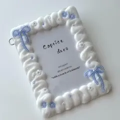 B7変更/ No.75 ホイップデコ　ビーズ　リボン　花　あお　青　オーダー可