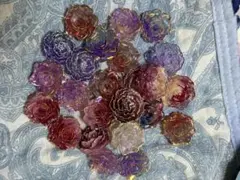 DIY JOJO樹脂製花パーツ 約25個 セット穴なし夜行レジン