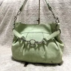 COACH SuedeShoulderBag MintGreen DustBag - メルカリ