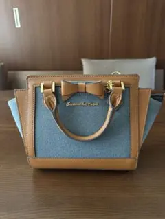 サマンサベガデニムショルダーパスケース付リボンハートプレゼント誕生日お祝い