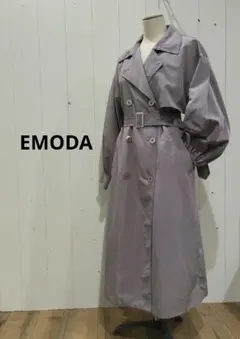 EMODA エモダ バルキースリーブトレンチコート くすみラベンダー F