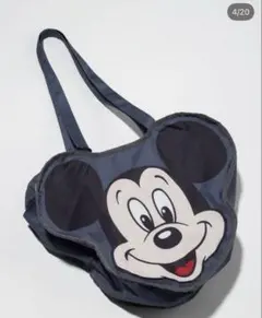 wcj ミッキー　トートバッグ　グレー　ナイロン　　フェイスバッグ