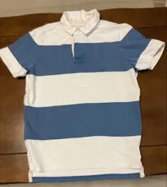 ANDOR CLOTHING 青白ストライプ ポロシャツ
