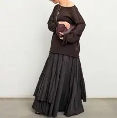 ドゥーズィエムクラスDramatic Wrap スカート　ブラウン38のサムネイル
