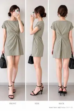 ZARA 半袖ワンピース ベージュ XS