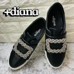 +diana TOKYO ビジューバックル 厚底スニーカー 23cm 黒のサムネイル