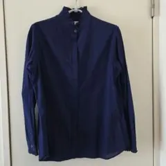 ユニクロ×イネス コットンフリルシャツ ブルー XL