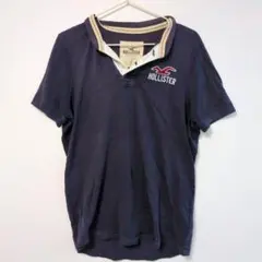 ヘンリーネック Tシャツ ネイビー　レディースのサムネイル