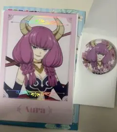 葬送のフリーレン エニマイくじ チャーム付き缶バッジ クリアポスター アウラ