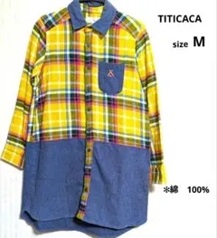 TITICACA レディース　チェック柄シャツワンピース　M