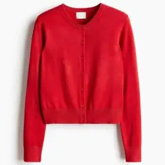 H&M ファインニットカーディガン　レッド　サイズM