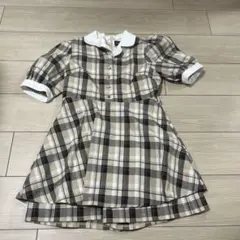 evelyn チェック柄 半袖ワンピース