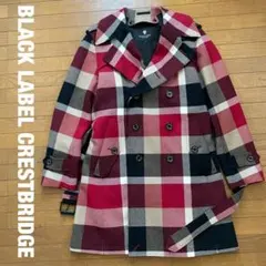 Black label crestbridge チェック トレンチコート