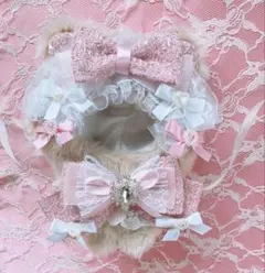 ぬい服 ちびぐるみサイズ ピンクベージュ くま