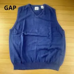 GAP ニット Vネック ベスト 濃紺 コットン Sのサムネイル
