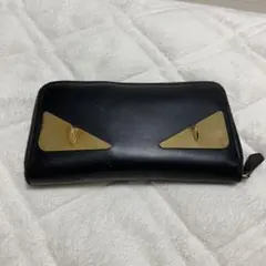 FENDI モンスター バグズアイ 長財布 ブラック ゴールド金具