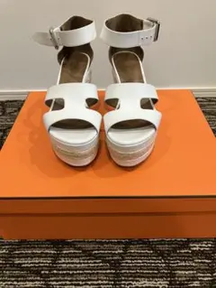 エルメス エルダ エスパドリーユ サンダル レディース ホワイト HERMES…のサムネイル
