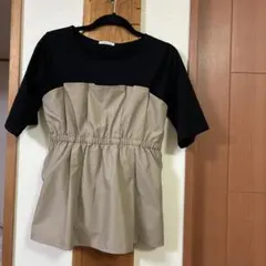 ANNA LUNA 半袖トップス 黒/ベージュのサムネイル