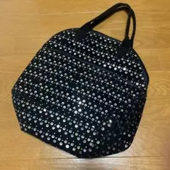 スパンコール ハンドバッグ 黒 キラキラ バッグ