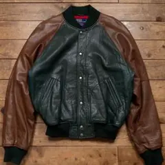 90s ラルフローレン スタジャン オールレザー S ポニー無しのサムネイル