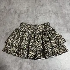 ヒョウ柄ティアードフレアスカート