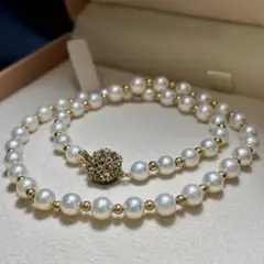 【テリ強✨】　あこや真珠　パール　ネックレス　6.0-6.5 SILVER刻印