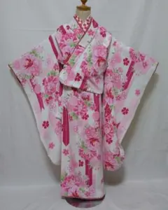 GK4　白✕ピンク　ジャパンスタイル　七歳　七五三　女の子　子供用