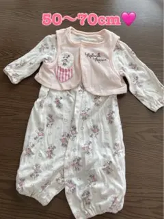 ミニーマウスロンパース 50〜70cm♥ベスト付