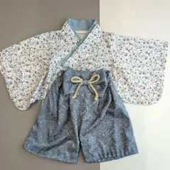 ベビー袴 リバティ 星柄 青色 ハンドメイド 浴衣 80〜90 - メルカリ