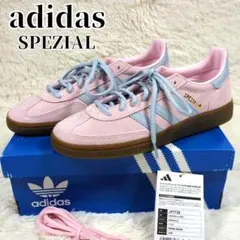 【極美品】 adidas HANDBALL SPEZIAL 薄ピンク 水色のサムネイル