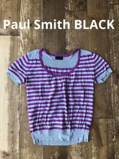 Paul Smith BLACK ポールスミス 半袖ニット 紫 グレー M