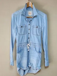 【購入前に連絡願います】BILLA BONG デニムショートパンツシャツ つなぎ