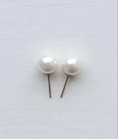 K18 イエローゴールド 一粒パールピアス 総重量0.57g パール直径約5 