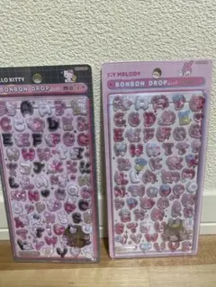 ボンボンドロップシール　サンリオ　文字　ハローキティクールマイメロディ